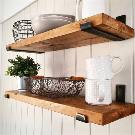 reclaimed wooden shelves